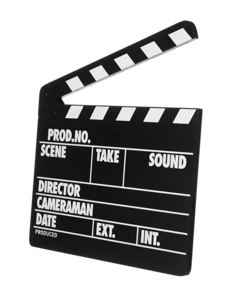 Clapper board isolated on white. Cinema production — Stock Photo, Image