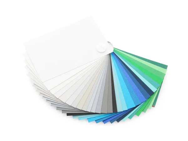 Vzorky palety barev izolované na bílém, horní pohled — Stock fotografie