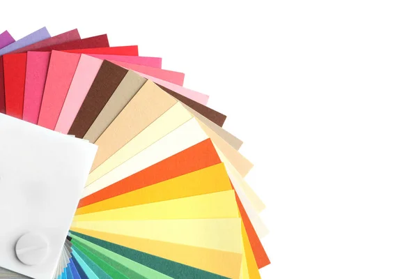 Paleta de colores sobre fondo blanco, vista superior — Foto de Stock