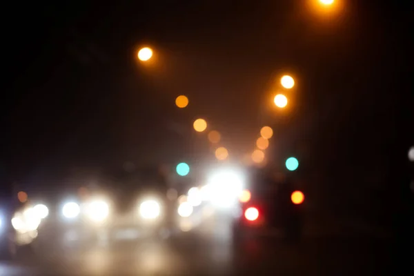 Blurred View Night City Bokeh Effect — Stock Photo, Image