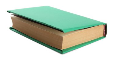 Beyaz üzerine boş yeşil kapaklı kitap