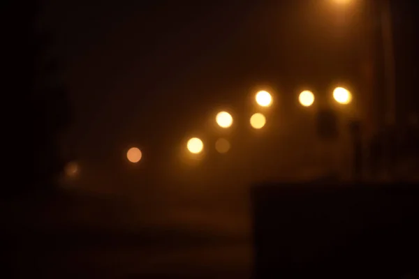 Vista Sfocata Della Città Notte Effetto Bokeh — Foto Stock