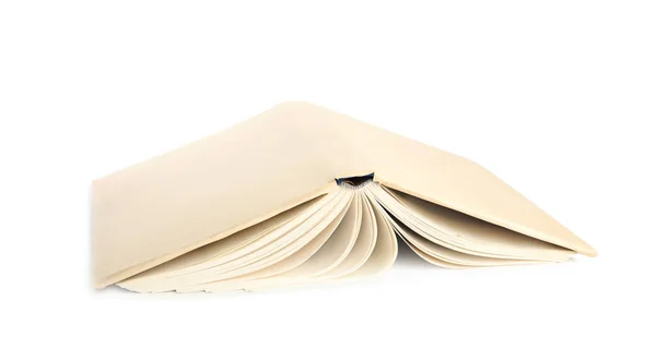 Libro con cubierta beige en blanco aislado en blanco —  Fotos de Stock