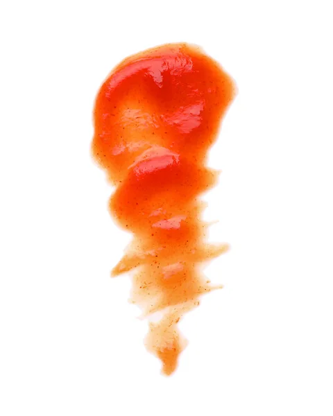 화이트에 고립 된 맛 있는 토마토 소스, 평면도 — 스톡 사진