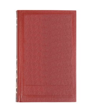 Eski kırmızı kapaklı eski kitap beyaz, üst görünümde izole