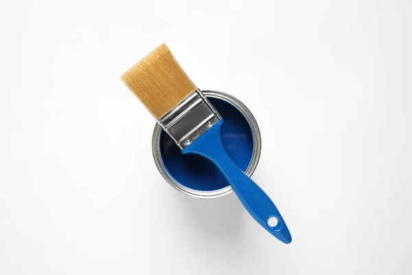 Can Paint Brush White Background Top View Color Year 2020 — Stock Photo, Image