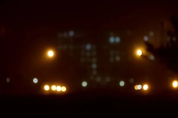 Niewyraźny Widok Nocne Miasto Efekt Bokeh — Zdjęcie stockowe