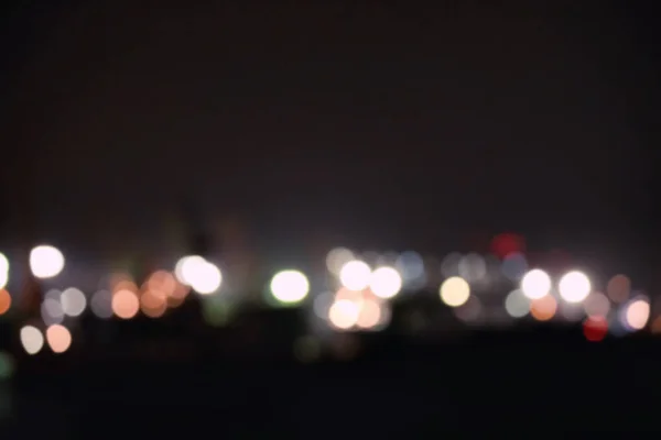 Blurred View Port Night Bokeh Effect — Stock Photo, Image