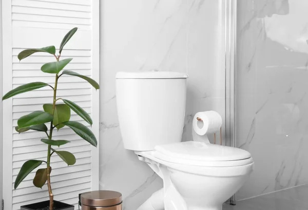 Vaso Sanitário Cerâmica Interior Banheiro Moderno — Fotografia de Stock