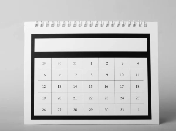 Papperskalender på grå bakgrund, utrymme för text. Planeringsplan — Stockfoto