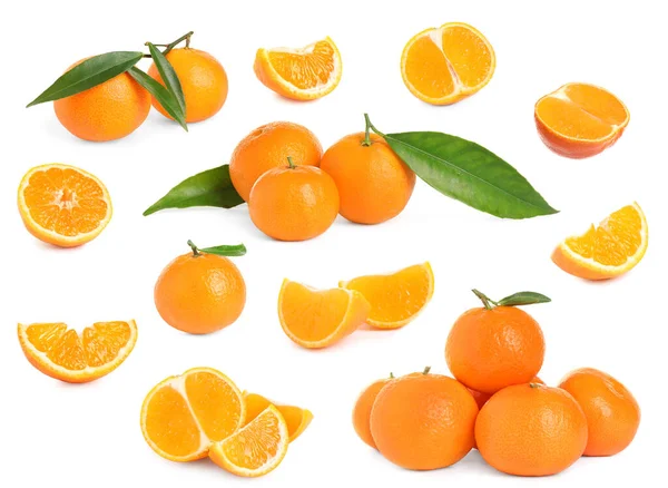 Hámozott friss lédús mandarin elszigetelt fehér — Stock Fotó