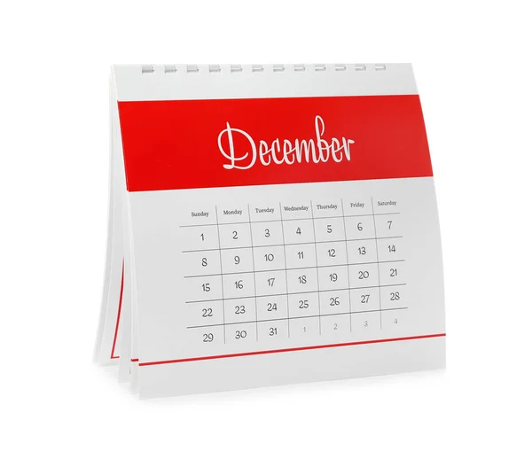 Бумажный календарь изолирован на белом. Концепция планирования — стоковое фото