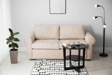 Modern rahat kanepe şık bir ev içinde.