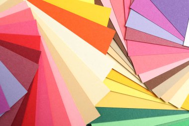 Arkaplan olarak renk paletleri, üst görünüm. Profesyonel örnekler