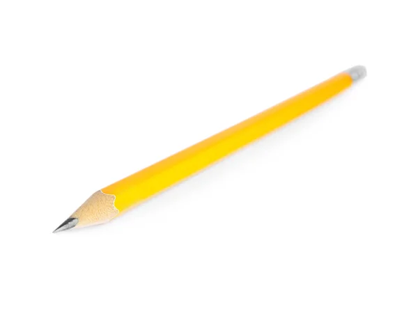 Graphite pencil with eraser isolated on white — 스톡 사진