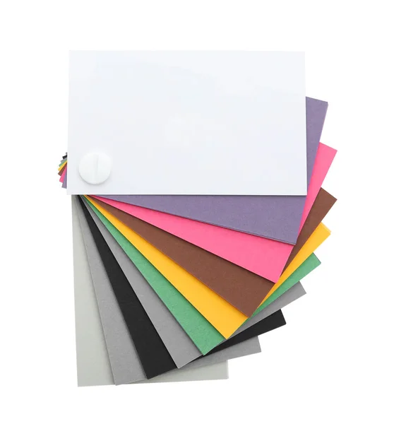 Vzorky palety barev izolované na bílém, horní pohled — Stock fotografie