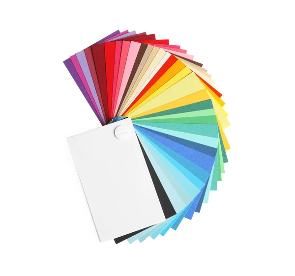 Färg palett isolerad på vit, ovanifrån — Stockfoto