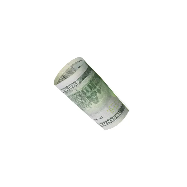 Dollar banknote isolated on white. Flying money — 스톡 사진