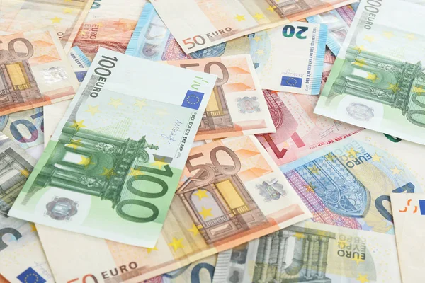 Billetes Euros Como Fondo Primer Plano Dinero Finanzas — Foto de Stock