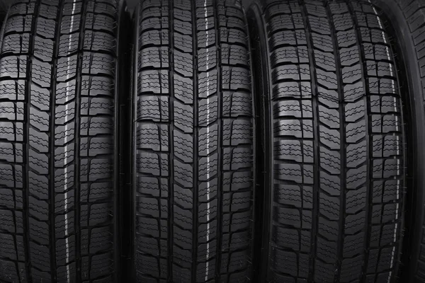 Car Tires Background Closeup Auto Store — Stock Photo, Image