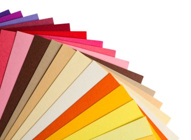 Beyaz arkaplanda renk paleti, üst görünüm