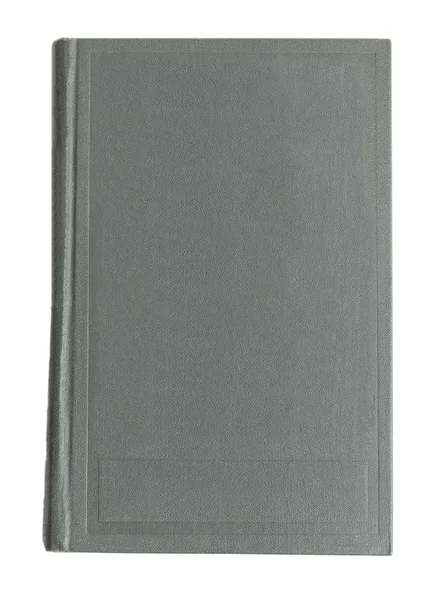 Old Book Vintage Light Grey Cover Isolated White Top View — 스톡 사진