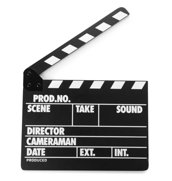 Clapper board isolated on white. Cinema production — Stock Photo, Image