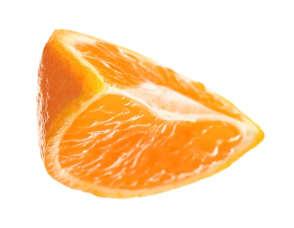 Fresh juicy tangerine segment isolated on white — Stock Photo, Image