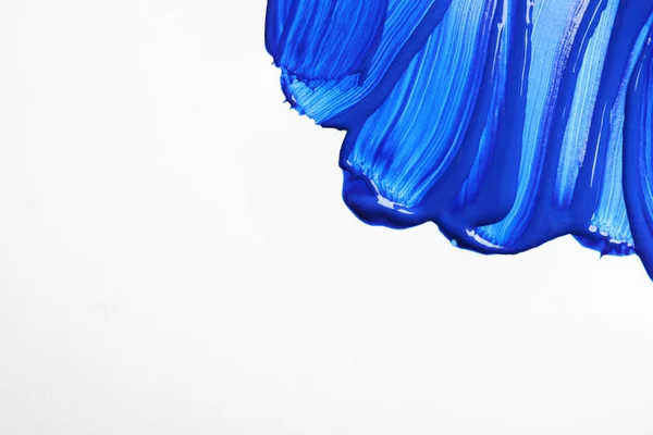 Pintura Traços Fundo Branco Vista Superior Cor Ano 2020 Azul — Fotografia de Stock