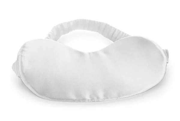 Шелковая маска для сна изолирована на белом. Время спать — стоковое фото