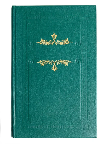 Old Book Vintage Green Cover Isolated White Top View — Stock Photo, Image