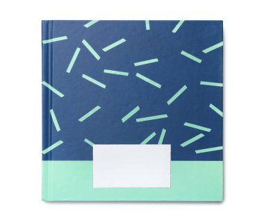 Beyaz, üst görünümde izole edilmiş şık renk defteri