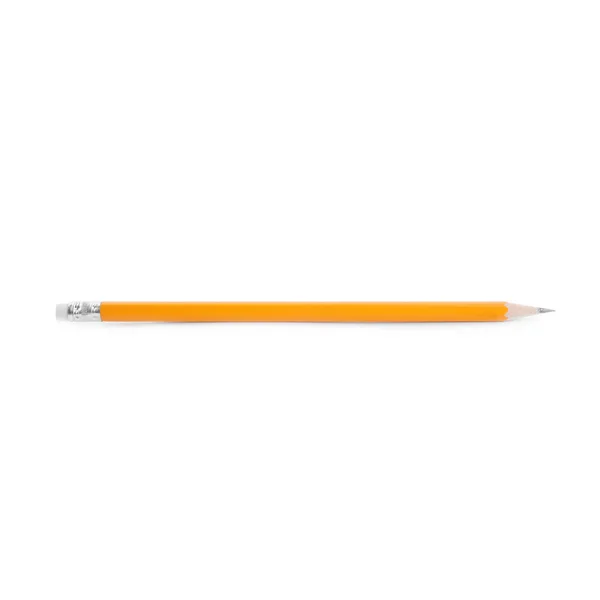 Graphite pencil with eraser isolated on white — 스톡 사진