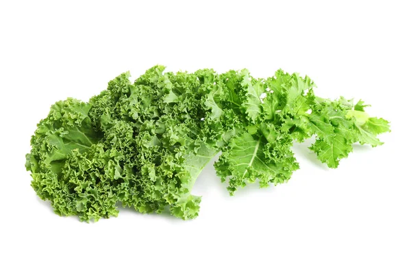 Fresh green kale leaf isolated on white — Stock Photo, Image