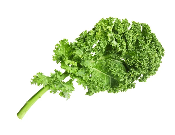 Fresh green kale leaf isolated on white — Stock Photo, Image