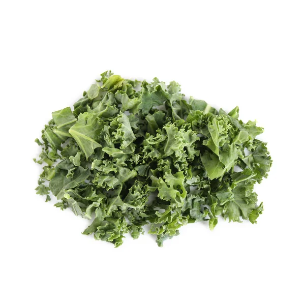Čerstvé zelené Kale zanechává izolované na bílém — Stock fotografie