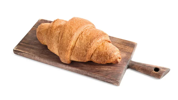 Croissant crujiente fresco sabroso aislado en blanco — Foto de Stock