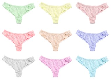 Beyaz arka planda kadın iç çamaşırı seti