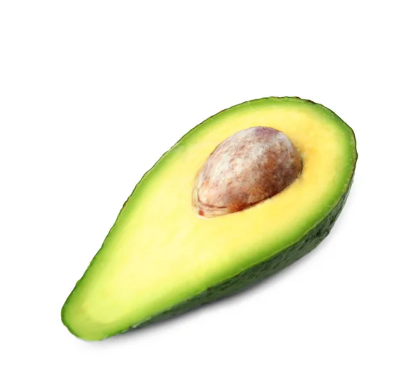 Lekker rauw avocado fruit geïsoleerd op wit — Stockfoto