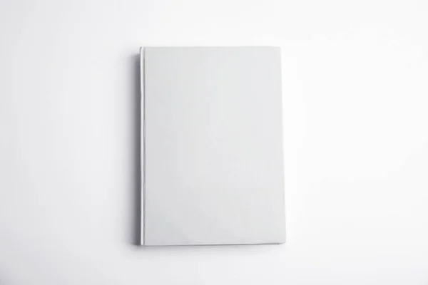 Book Blank Cover White Background Top View — 스톡 사진