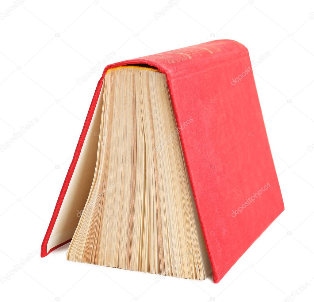 Book with hard cover isolated on white