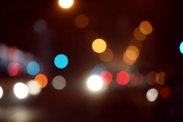 Wazig Zicht Nachtstad Bokeh Effect — Stockfoto