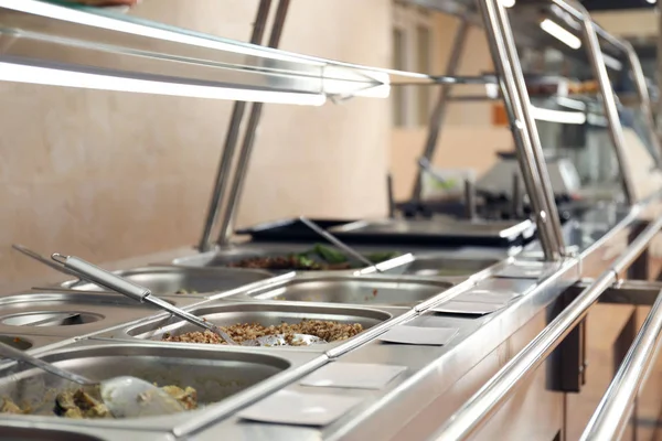 Serving Line Tasty Food School Canteen — Stock Photo, Image
