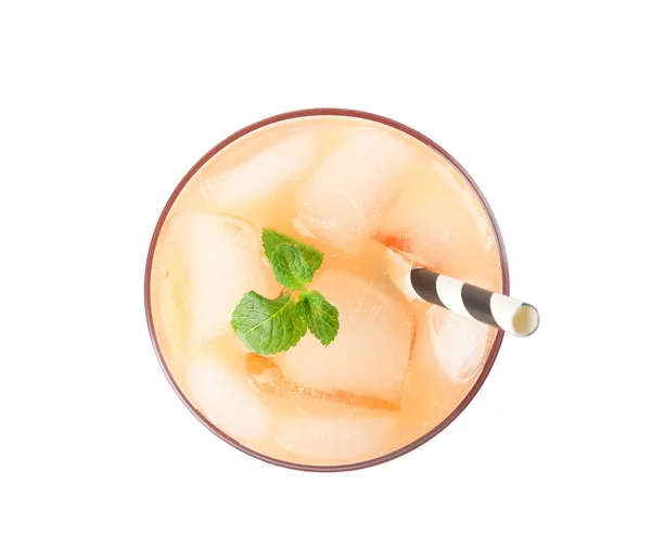Frischer alkoholischer Tequila Sunrise Cocktail isoliert auf weißem, top — Stockfoto