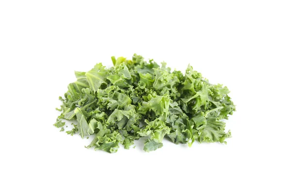 Fresh green kale leaves isolated on white — Stock Photo, Image