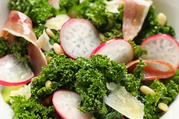 Lekkere Verse Boerenkool Salade Als Achtergrond Close — Stockfoto