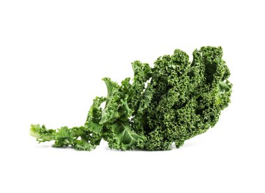 Fresh green kale leaf isolated on white clipart