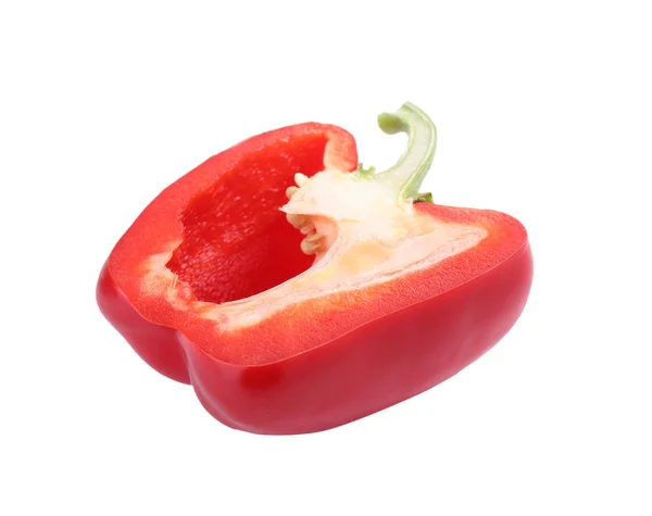 Cut Red Bell Pepper Isolated White — 스톡 사진