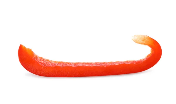 Φέτα Κόκκινου Πιπεριού Που Απομονώνεται Λευκό — Φωτογραφία Αρχείου