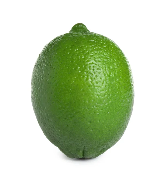 Fresh green ripe lime isolated on white — Stock Photo, Image